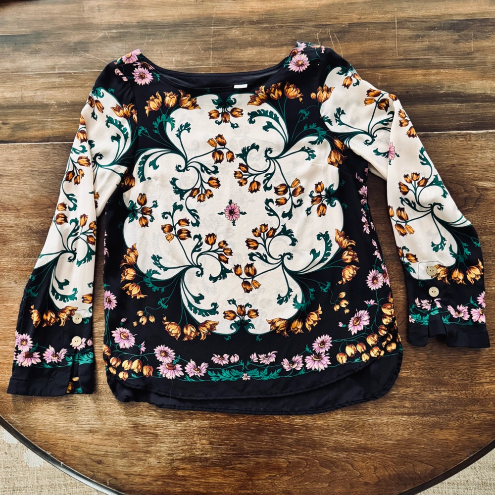 Anthropologie Maeve Multicolor Floral Blouse